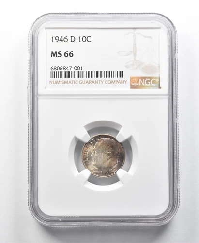 1946-D Roosevelt Dime MS66 NGC Beautifully Toned *8594