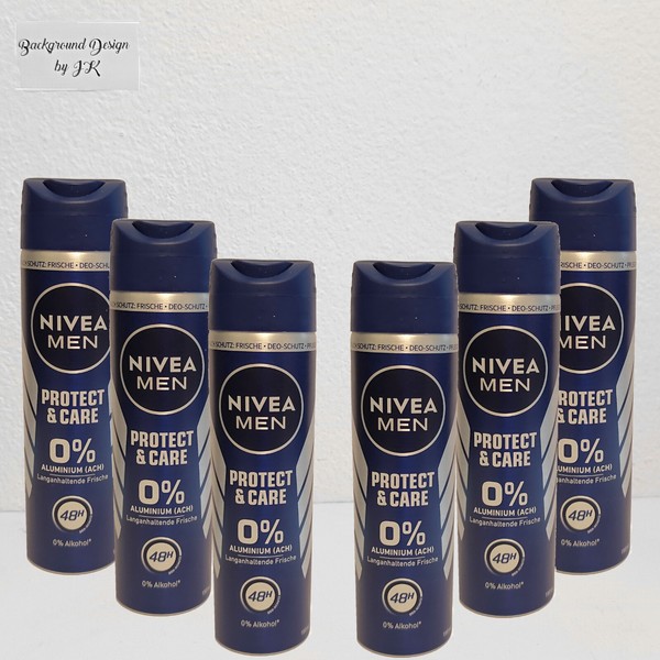 6X 150Ml Nivea Men Protect & Care Deo Spray 0% Aluminium 48H Quick Dry Deodorant-image