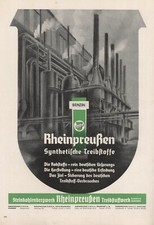 Treibstoff Rheinpreußen XL Reklame 1938 Werk Homberg Benzin Zapfsäule Steinkohle