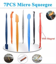 7pcs Car Vinyl Wrap Micro Squeegee Stick Tuck Tool Magnet Gasket Edge Scraper