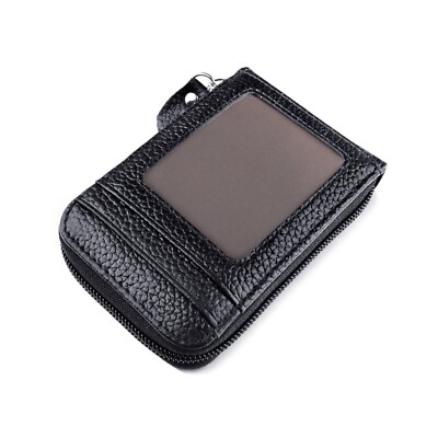 men fashion leather portable wallet black color credit card holder