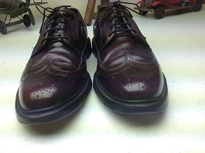VINTAGE OXBLOOD FLORSHEIM V CLEAT ROYAL IMPERIAL WING TIP 