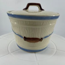 Vintage Shawnee Pottery Bucket Barrel Pail Grease Jar Butter Sugar Crock USA