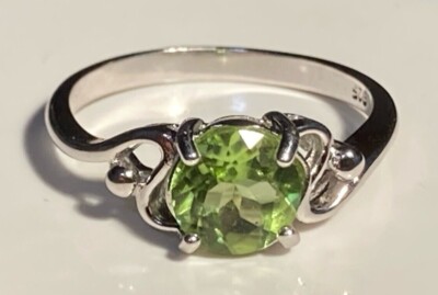 Peridot 7mm Ruby 8mm Ring Sizes 6.5-10 US Solid Silver 14k Gold / Rhodium Finish