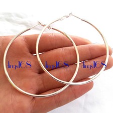 925 Sterling Silver Tarnish-Free 2 mm thin Tube Hoop Earrings, Many Sizes 1"-4"