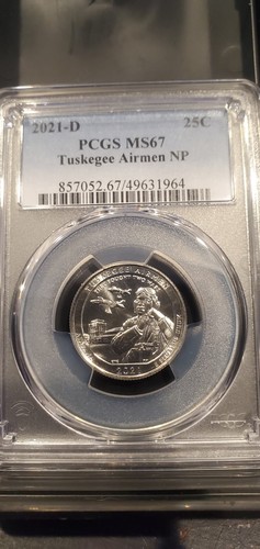 Beauty! 2021-D PCGS MS67 Tuskegee Airmen National Park Quarter