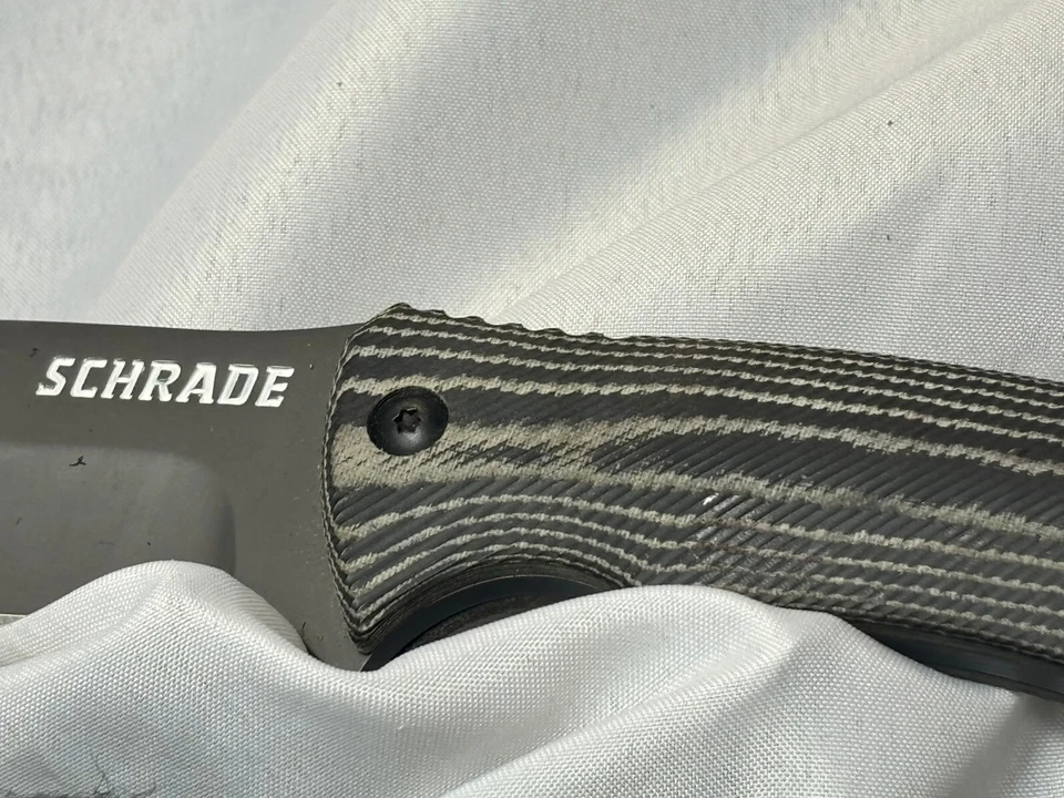 Cuchillo Schrade SCHF61 Full Tang borde liso hoja fija con funda mango Micarta Foto 3 de 4