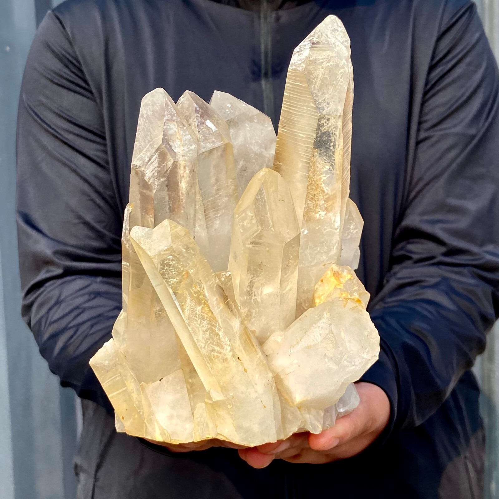 3.9LB A+++Large Natural white Crystal Himalayan quartz cluster /mineralsls