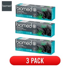 Paquete de 3 pasta de dientes de carbón biomed de 100 g/3,5 oz
