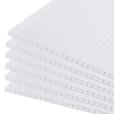 #ad Aoodor 6Pcs 24quot; x 64quot;Polycarbonate Greenhouse Panels Waterproof UV Protected 4mm $62.99