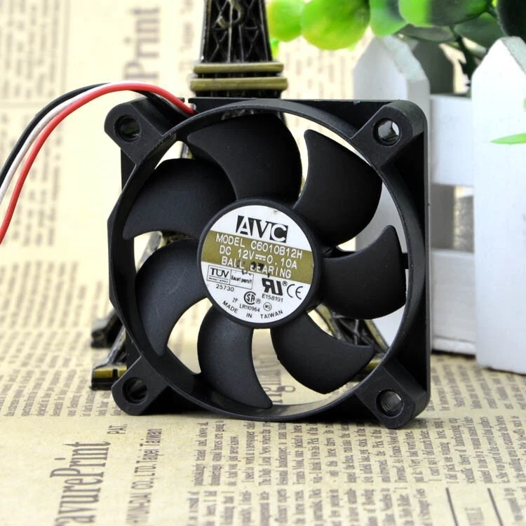 AVC C6010B12H 6010 12V 0.10A 6CM 3pin Cooling Fan - Image 4 of 4