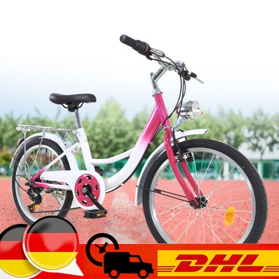 Kinderfahrrad 20 Zoll 6-Gang Kinder Mädchen Fahrrad rosa Kinderrad Citybike DHL