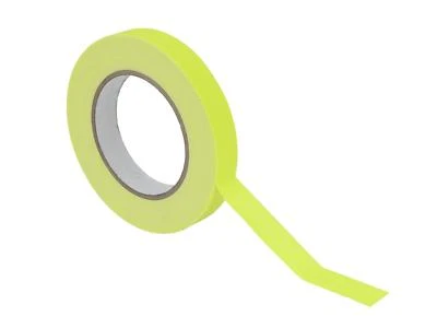 EUROLITE NASTRO GAFFA 19mm X 25 Mt FLUO NEON GIALLO SCRIVIBILE SCOTCH REAGENTE UV