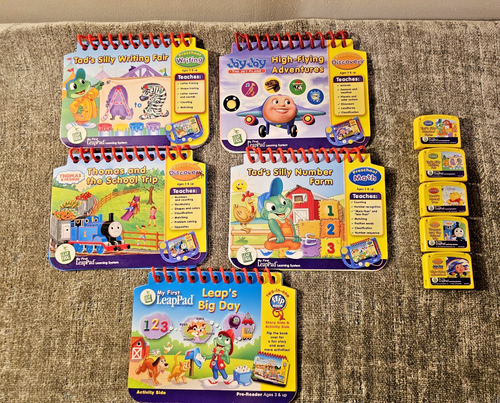 My First Leap Pad Game & Book Lot Of 5 Games And 5 Books Dora Thomas Wiggles Tad