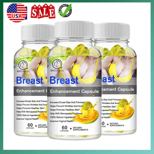 3 BOTTLES STRONG PUERARIA MIRIFICA BREAST GROWTH CAPSULES 5000MG 60 PILLS