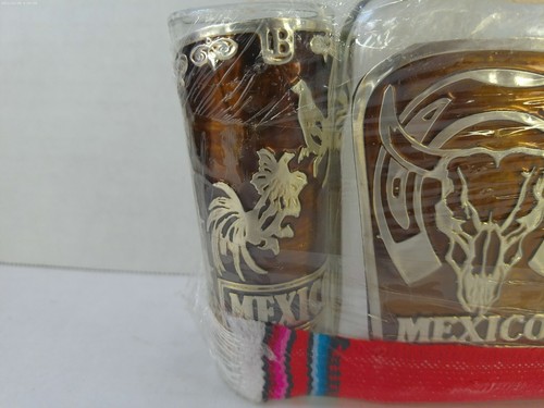 Mexican Tequilero Set One Glass Flask and Two Shot Glass Kit - Picture 5 of 7
