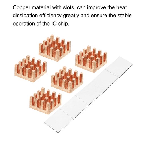 Cuivre Radiateur 9x9x5mm avec Auto Adhésif pour IC Chipset Refroidisseur Paqu... - Photo 5/6