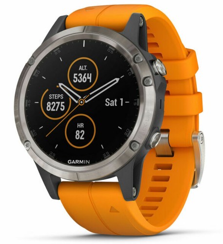 Garmin Fenix 5 Plus 47mm Sapphire Multisport GPS Watch Titanium Spark  Orange for sale online | eBay