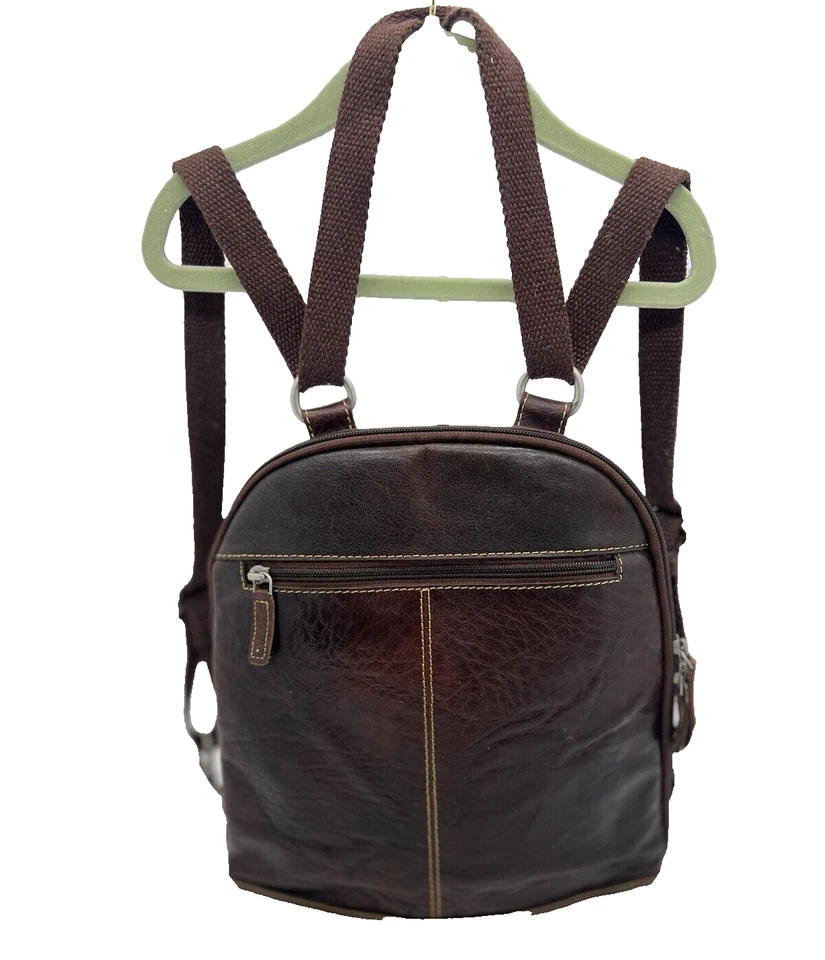 Bolso Mochila Jack Georges Voyager Collection Cuero Marrón Foto 3 de 4