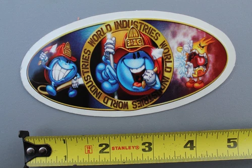 World Industries Flame Boy Wet Willy Fire Man Z87A Vintage Skateboarding STICKER