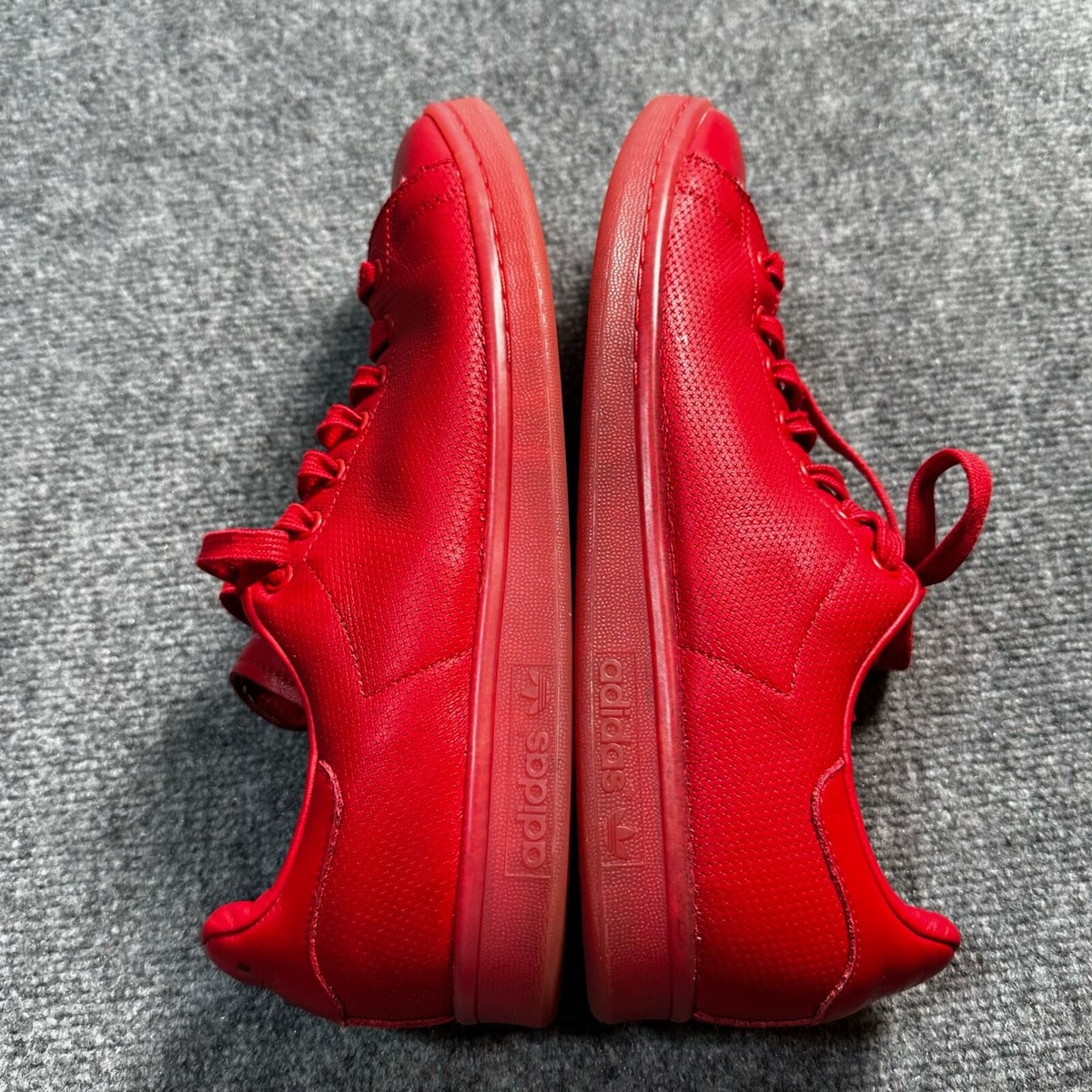 Adidas Shoes Mens 11 Red Leather Stan Smith Lace Up Sneakers