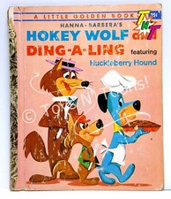 Hanna Barbera Hokey Wolf-DingaLing & Huckleberry Hound Little Golden Book LGB