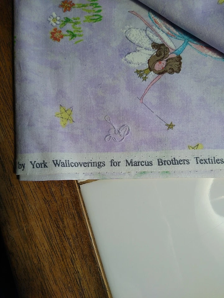 2 yds Fairies on Lavender Cotton Fabric by Marcus Brothers - Image 3 of 4