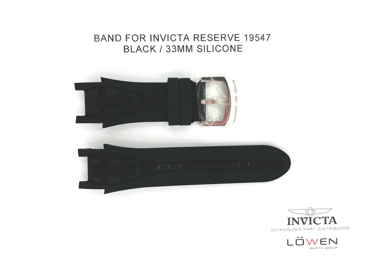 Authentic Invicta Reserve 19547 Black Silicone 33MM Watch Band