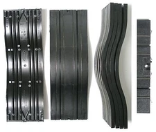 3pc Aurora Model Motoring Slot Car BLACK BUMP ROADWAY TRACK Lock & Joiner 1512