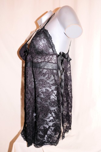LISE CHARMEL Babydoll Negligée TRANSPARENCE DESIR Spitze schwarz NEU - Picture 3 of 5