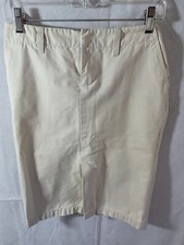 Vintage Old Navy Skirt Size 1 Khaki Beige Straight Split 100 Cotton 24" Waist