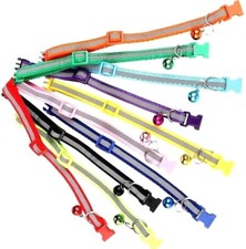 Reflective Adjustable Cat Dog 1 Cute Pet Collar Kitty Puppy Bell 7.87- 12.99 in