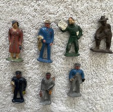 Vintage Barclay Lead Toy Figure / Train Passengers Lot Of 7