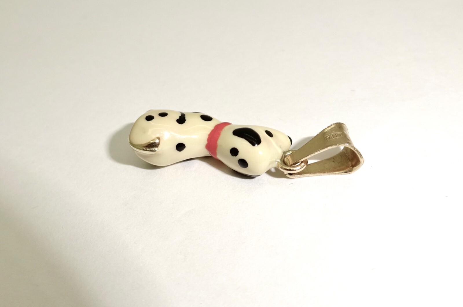 SMALL ENAMELLED 14K SOLID GOLD DALMATION PEANUTS … - image 8