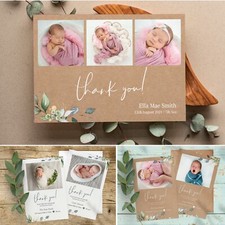 Personalised Thank You Cards ~ Baby Boy or Girl Birthday Christening (B3)