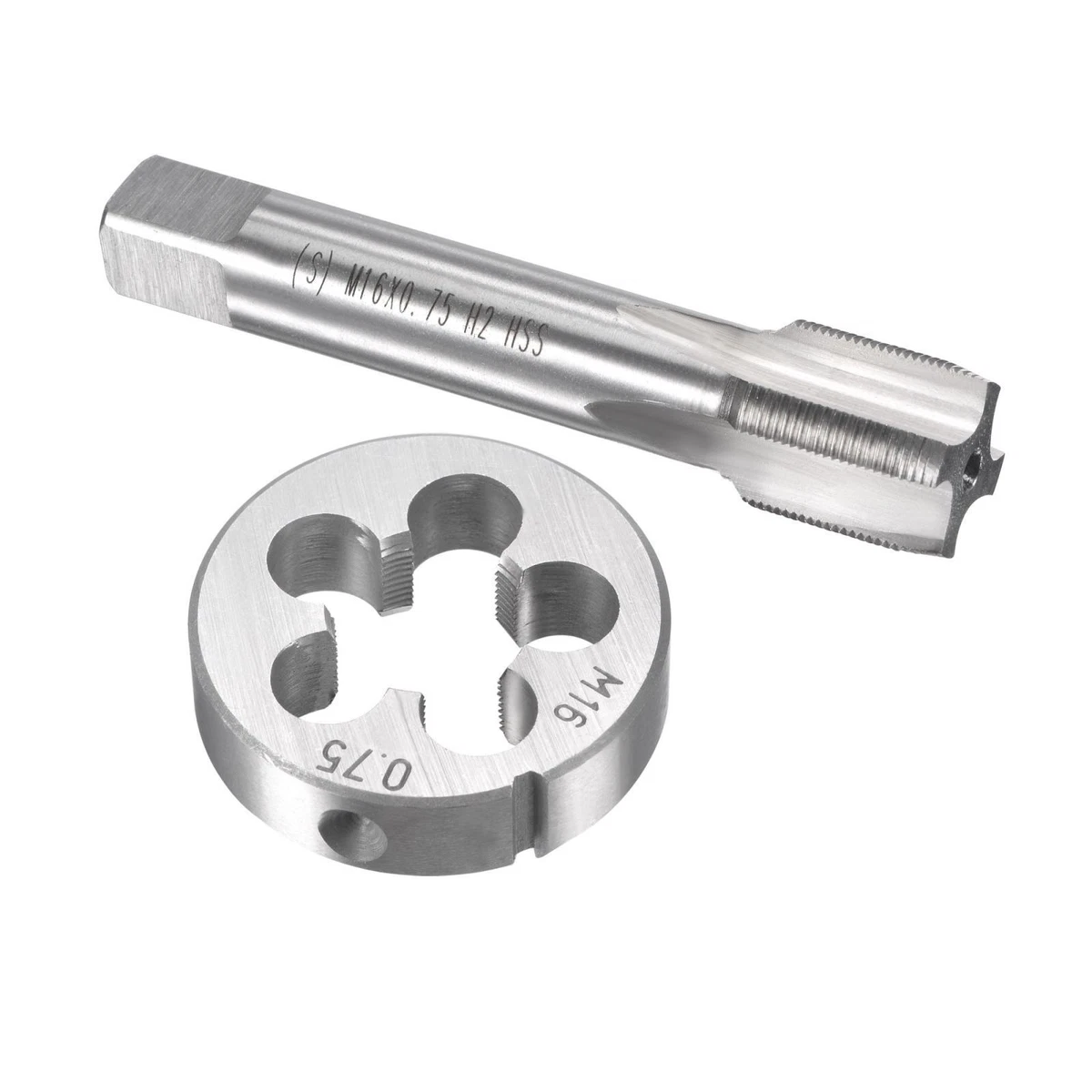 M16 x 0.75mm Metric Tap and Die Set HSS Machine Thread Tap with Round Die