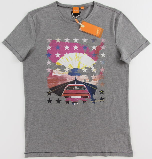 Ved lov Fritid Stue Men's Hugo Boss Orange Gray Grey USA Desert T-shirt Tee Shirt XL X-large  for sale online | eBay