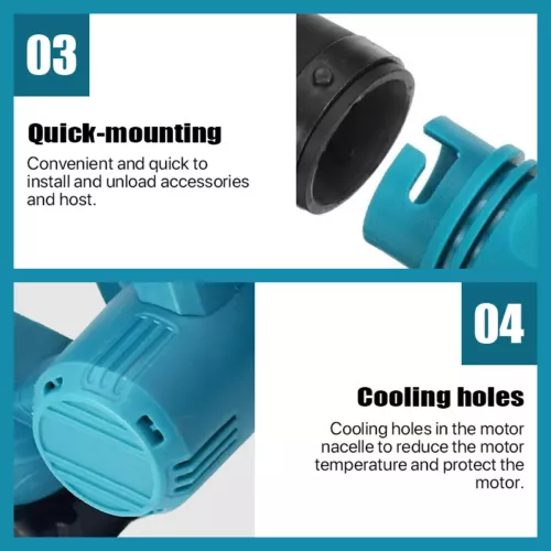 Akku Luftgebläse für Makita 18V Garten Schnee Staub Laub Elektro Sauger - Bild 10 von 16