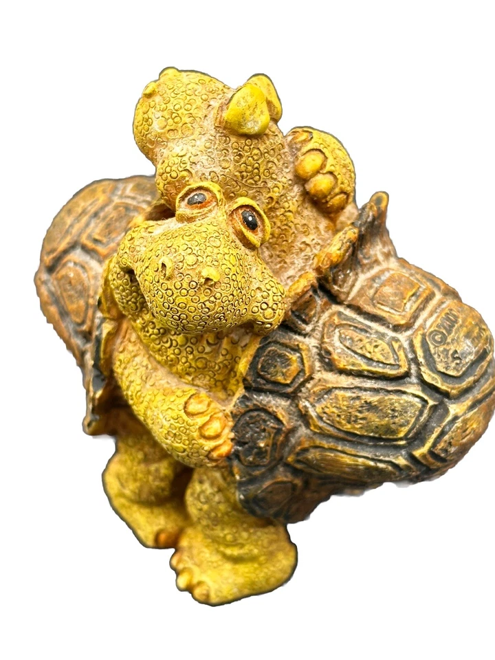 Vintage Y2K Hugging Turtles Resin Hand Painted Home Decor Figurine No Chips 3 " Foto 2 de 4
