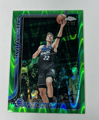 2025-26 Topps Chrome Update Franz Wagner /99 Green RayWave Refractor #116 Magic