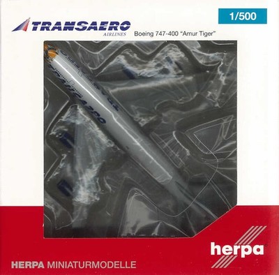 Boeing 747-400 Transaero ''Amur Tiger'' EI-XLN Herpa 529464 1:500