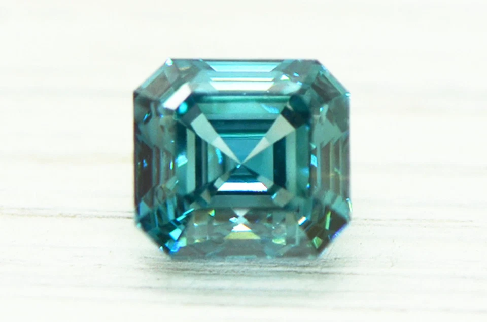 Asscher Cut Diamond Fancy Blue Color Loose VVS2 Enhanced Polished 1.00 Carat - Image 2 of 4