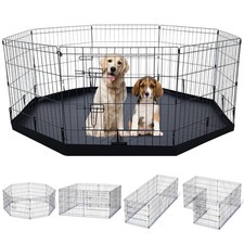 Dog Play Pen of Various Sizes and Cover and Bottom Black, H:24 inch 