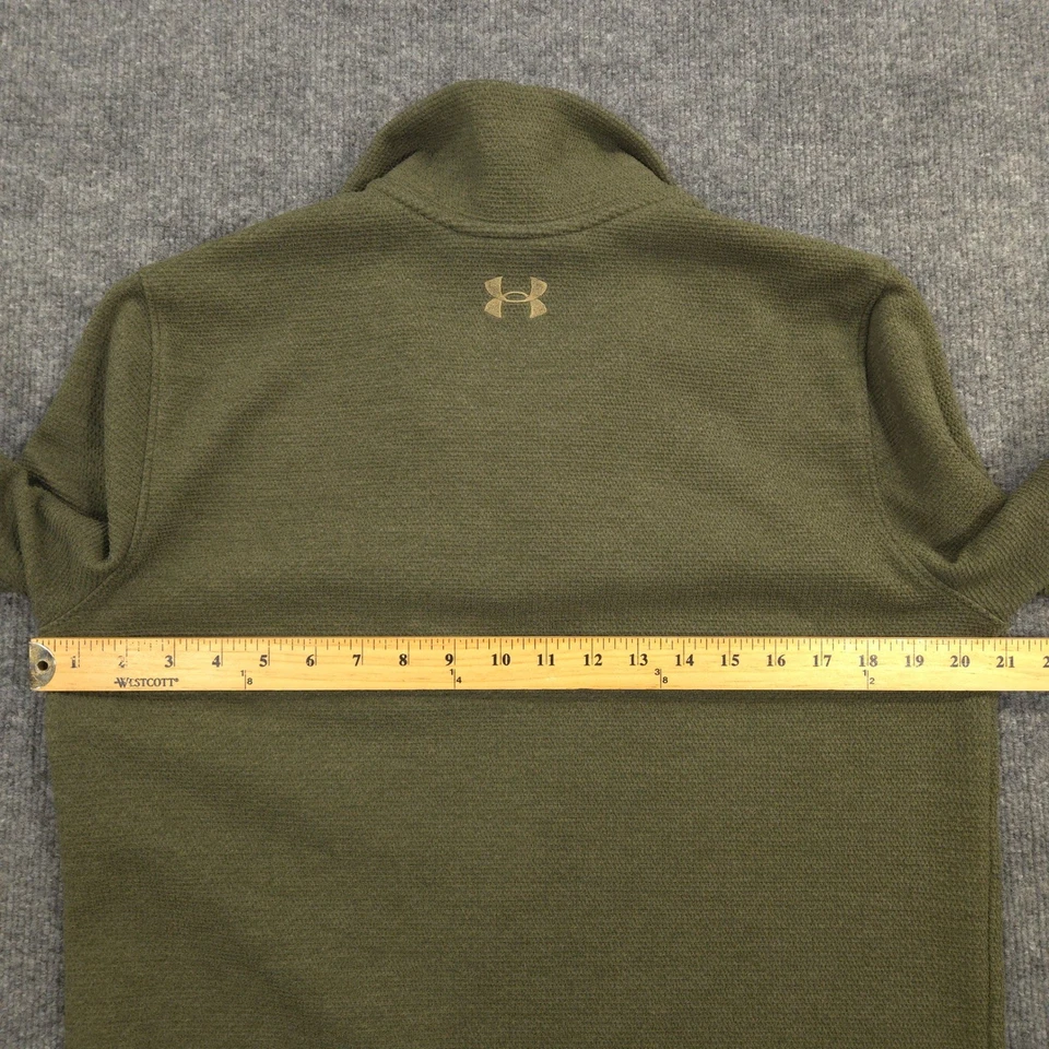 Suéter Under Armour Specialist Grid Henley Para Hombres M Verde 1/4 Tejido a Presión Vellón Foto 4 de 4