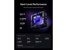 MINISFORUM AI Mini PC X1 Pro-470 AMD Ryzen AI 9 HX 470 32GB DDR5 2TB SSD, 2x5G