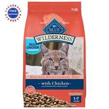 Blue Buffalo Wilderness Indoor Dry Cat Food 11 Pound Adult Hairball Control 6.36 per pound