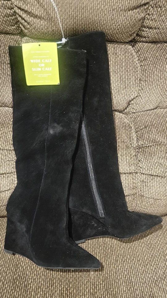 Botas de cuña de gamuza negras para mujer Gianni Bini talla 6,5 Foto 2 de 4