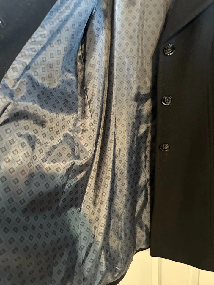 Abrigo Largo de Invierno Ann Klien Grueso Lana Cachemira Negro Talla 18 Excelente, Elegante Foto 4 de 4