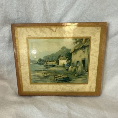  Landscape Art Print Cottage by the Lake Realism Printed on Wood