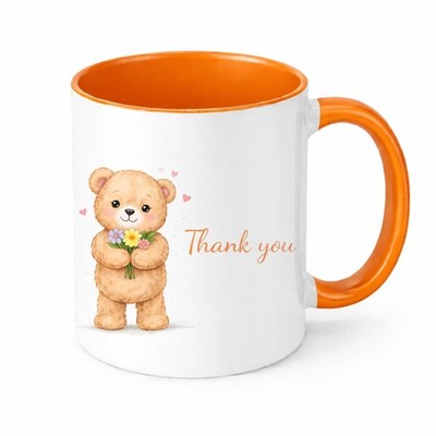 Thank You Teddy Tasse Brew Crew Geschenke weiß Keramik Kaffee Blume Geschenk